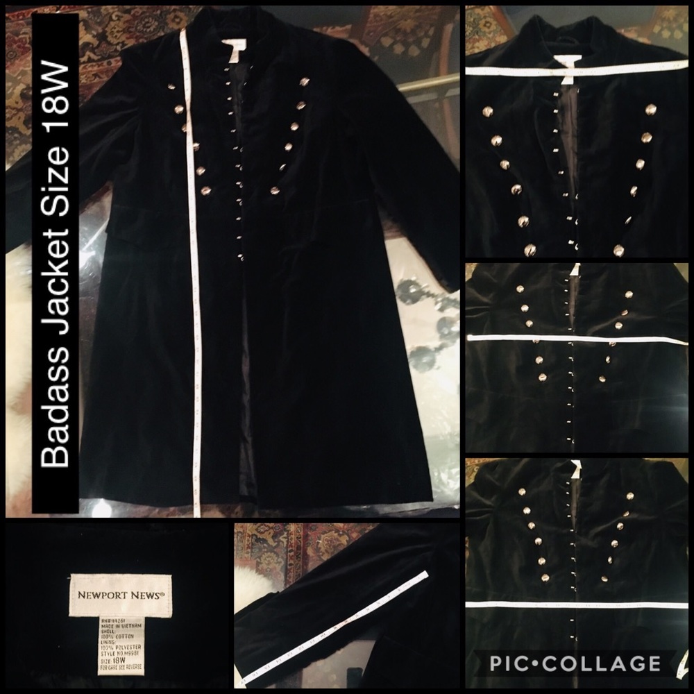 :: Pure Badass⚔️👑Rare Flawless Velvet Steampunk/Military Jacket Size: 18w - Picture 9 of 11